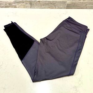 Adore Me Leggings - Grey with Black Lace Inset on Legs - L